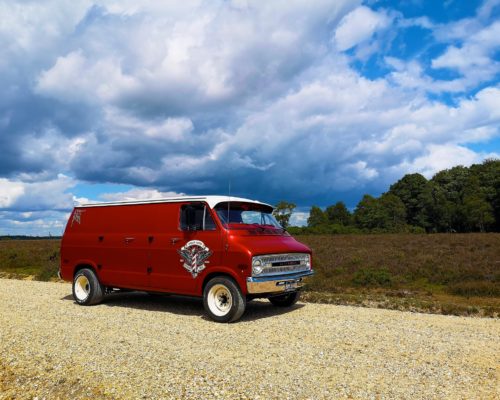 Red Camper Van With Side Door Crest Off Road Romsey